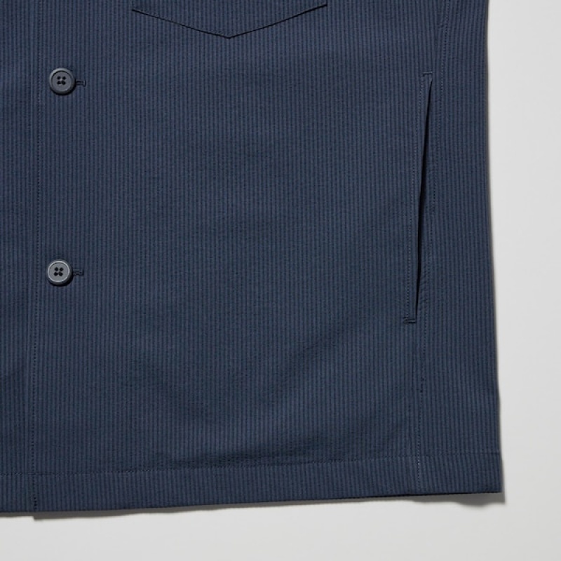 Uniqlo AirSense Shirt Muške jackets Plave | MZJHAC-514