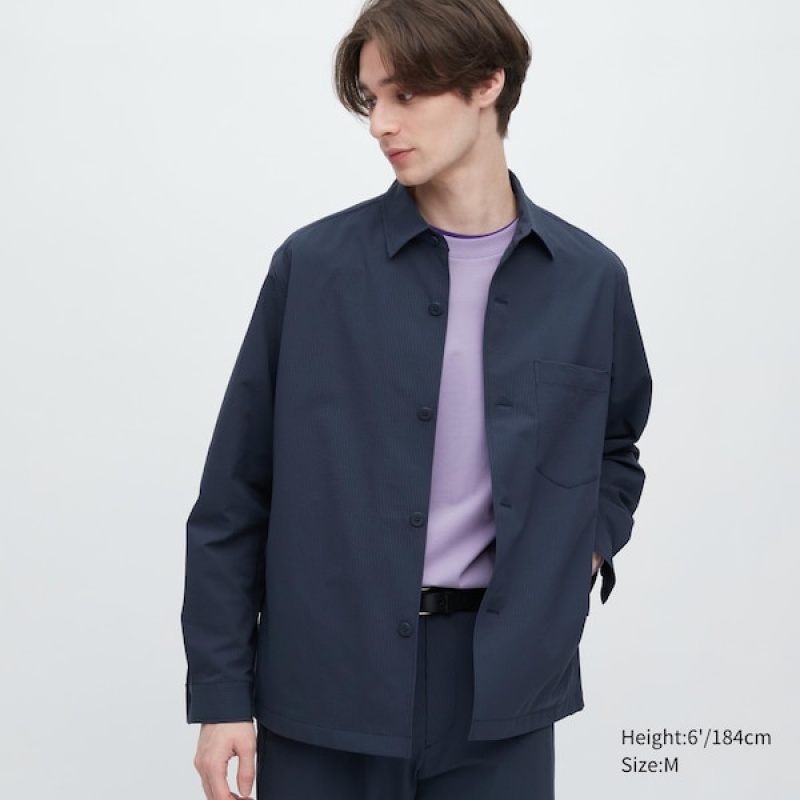 Uniqlo AirSense Shirt Muške jackets Plave | MZJHAC-514