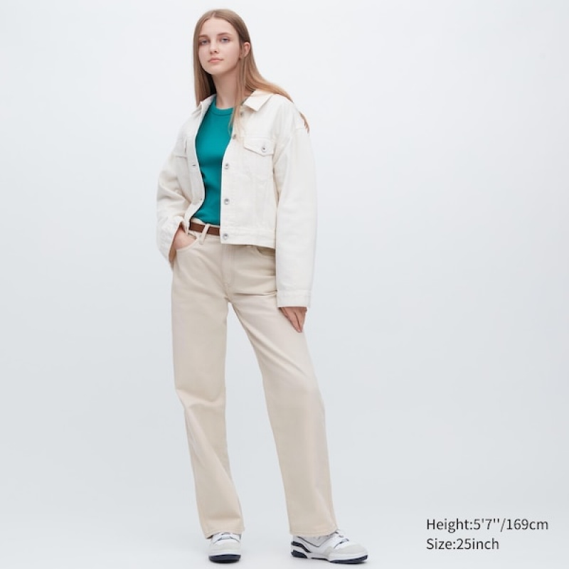 Uniqlo Baggy Ženske Traperice Bež | 6293-CRPGS