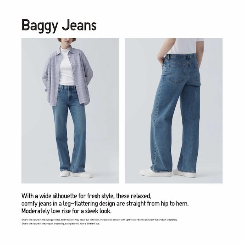 Uniqlo Baggy Ženske Traperice Plave | 0159-PSLFH