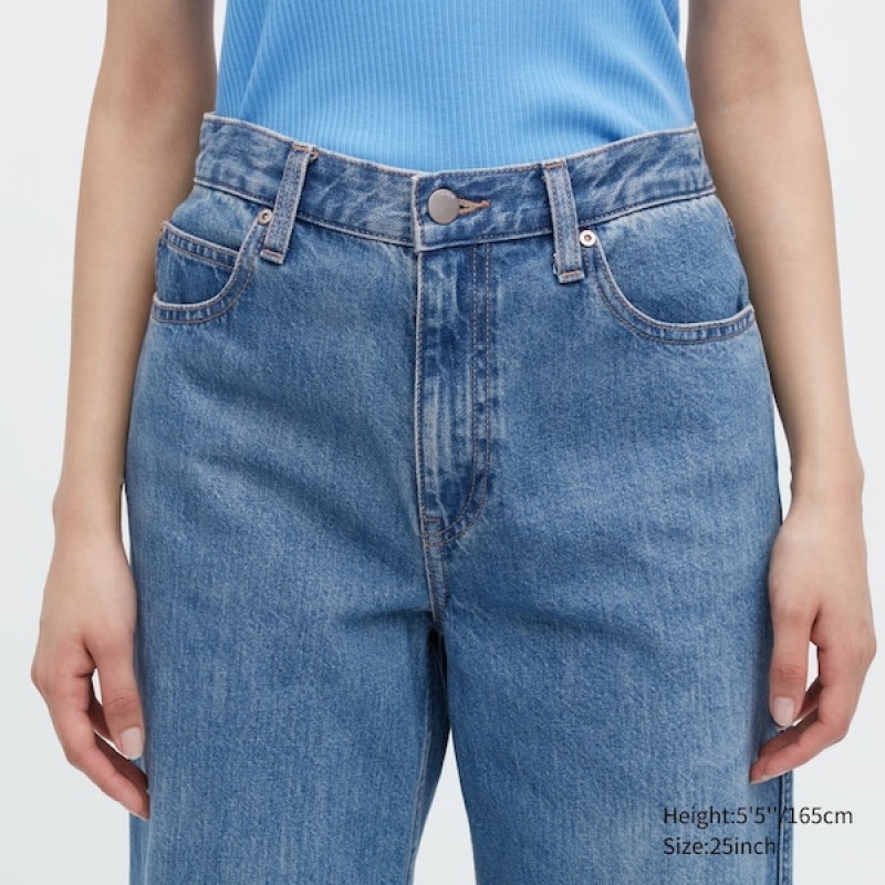 Uniqlo Baggy Ženske Traperice Plave | 6391-ZMUOB