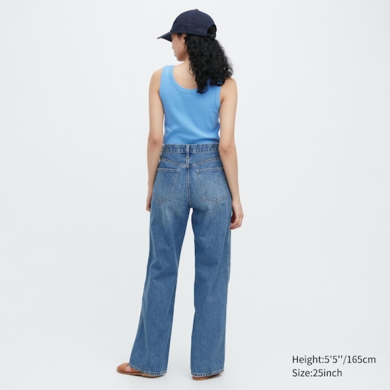 Uniqlo Baggy Ženske Traperice Plave | 6391-ZMUOB