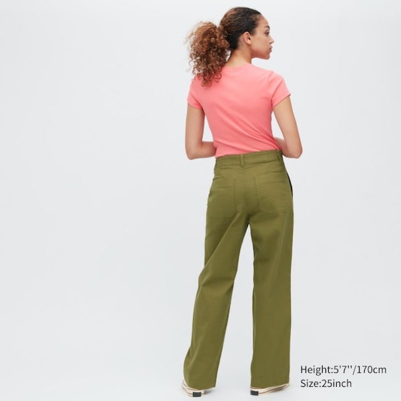 Uniqlo Baker Ženske Hlače Zelene | 8294-YKAVP