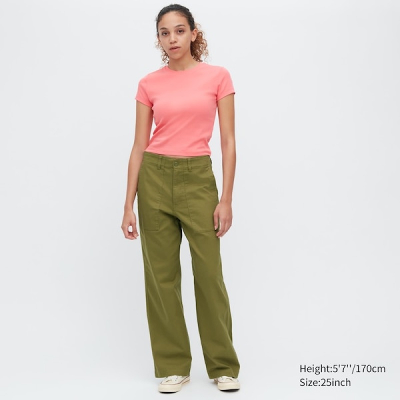 Uniqlo Baker Ženske Hlače Zelene | 8294-YKAVP