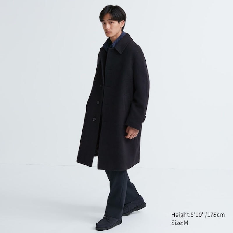 Uniqlo Balmacaan Muške Kaputi Tamnoplave | GYINTX-508