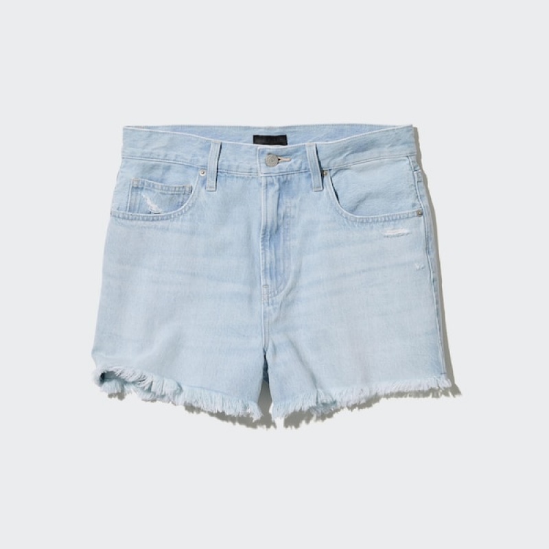Uniqlo Boyfriend Denim Ženske Kratke Hlače Plave | 1379-EXTFP