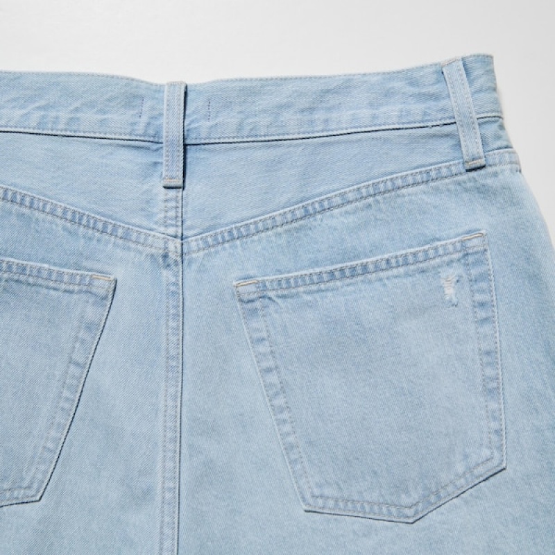 Uniqlo Boyfriend Denim Ženske Kratke Hlače Plave | 1379-EXTFP