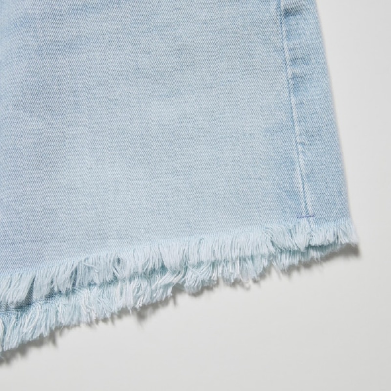 Uniqlo Boyfriend Denim Ženske Kratke Hlače Plave | 1379-EXTFP