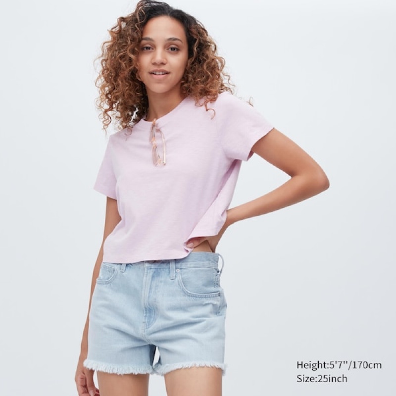 Uniqlo Boyfriend Denim Ženske Kratke Hlače Plave | 1379-EXTFP