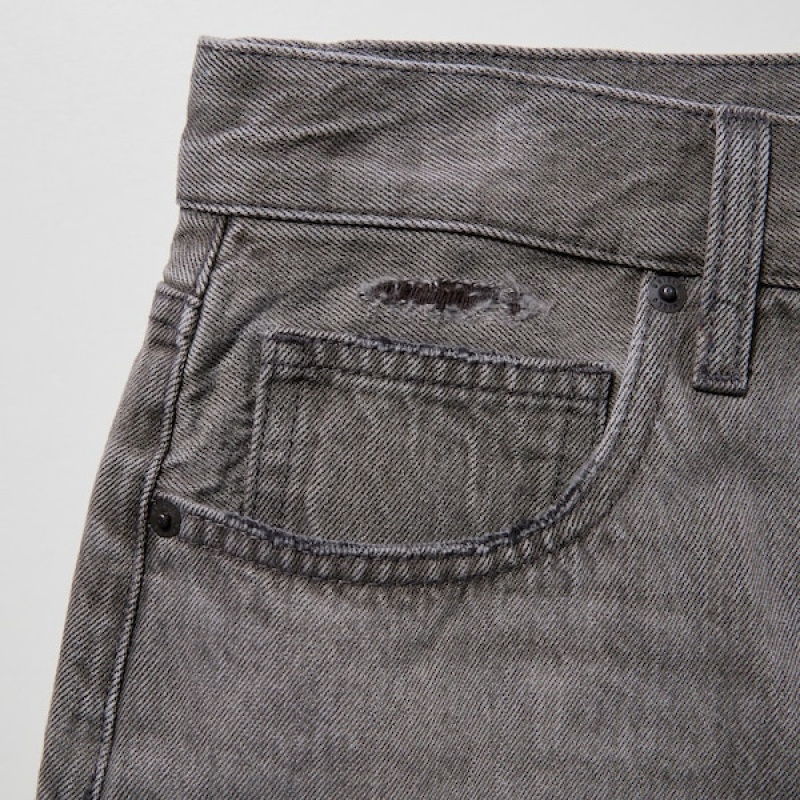 Uniqlo Boyfriend Denim Ženske Kratke Hlače Sive | 9864-RTVDL