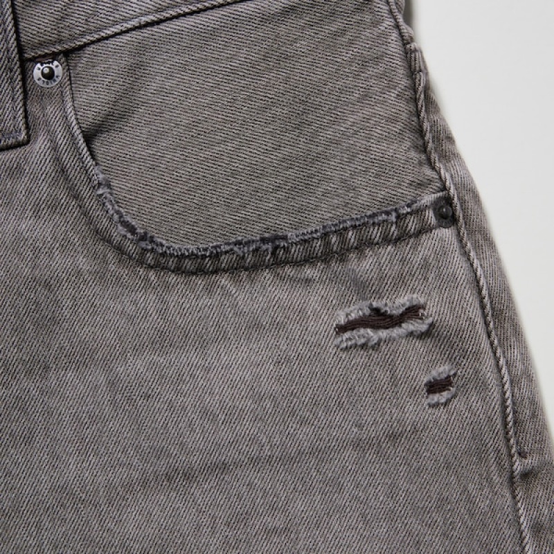 Uniqlo Boyfriend Denim Ženske Kratke Hlače Sive | 9864-RTVDL