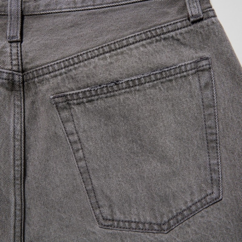 Uniqlo Boyfriend Denim Ženske Kratke Hlače Sive | 9864-RTVDL