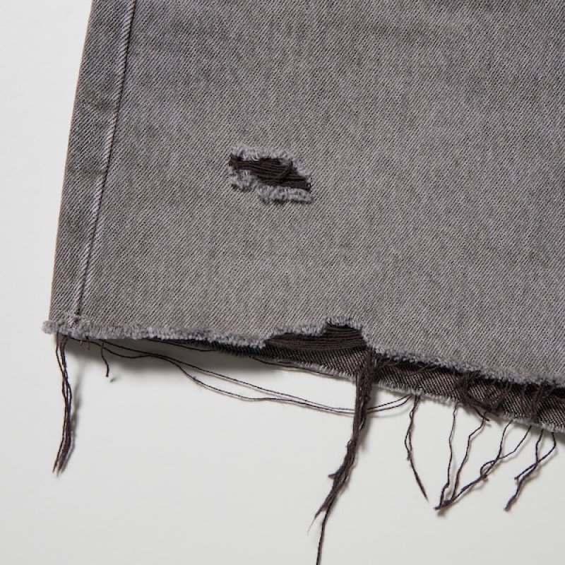 Uniqlo Boyfriend Denim Ženske Kratke Hlače Sive | 9864-RTVDL