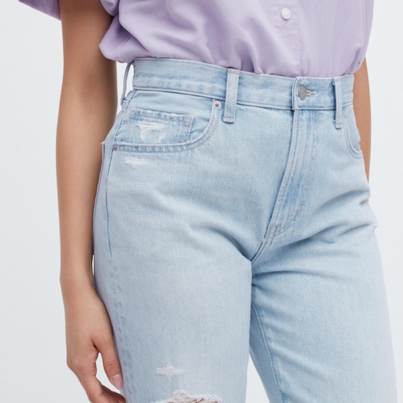Uniqlo Boyfriend Tapered Ženske Traperice Plave | 8401-CPQAZ