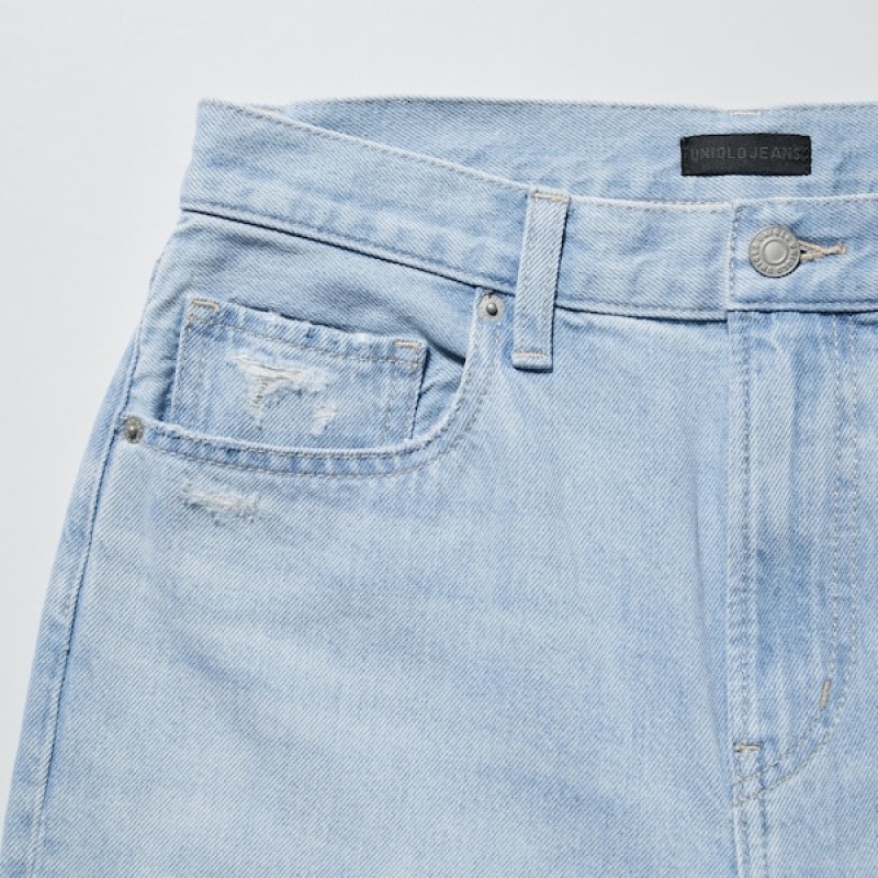 Uniqlo Boyfriend Tapered Ženske Traperice Plave | 8401-CPQAZ