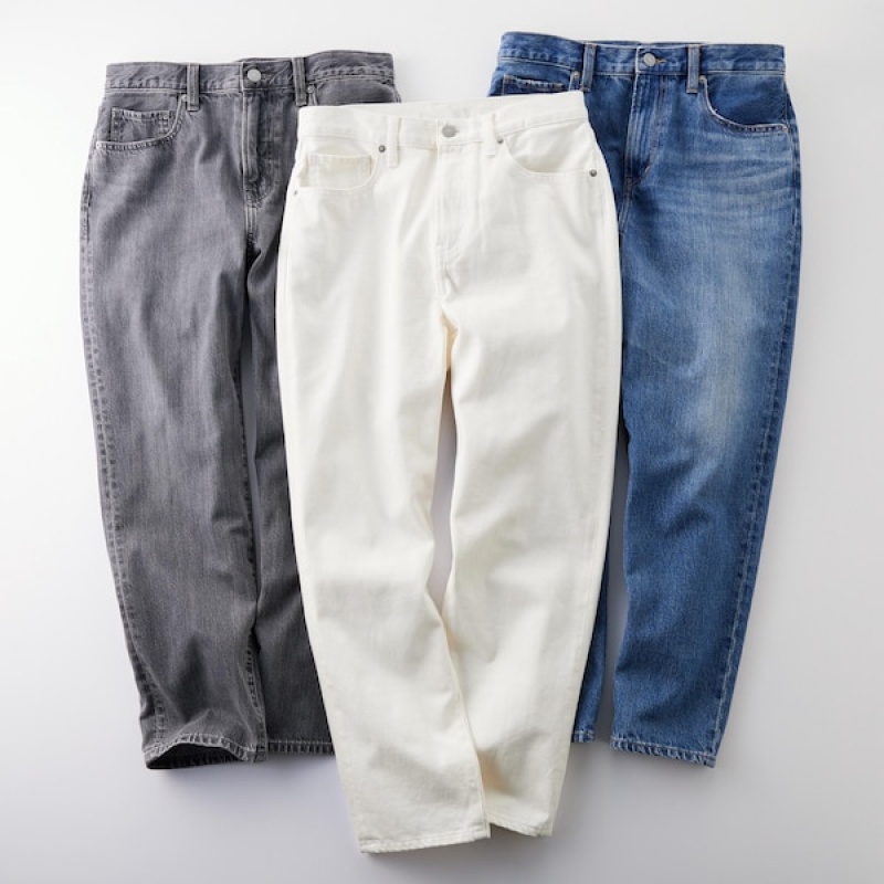 Uniqlo Boyfriend Tapered Ženske Traperice Sive | 8241-KUAJG