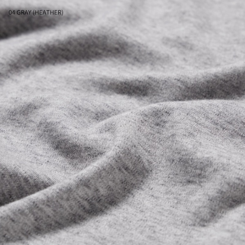 Uniqlo Brushed Cotton Crew Neck Long-Sleeve Muške Majice Sive | 6509-EUYNP