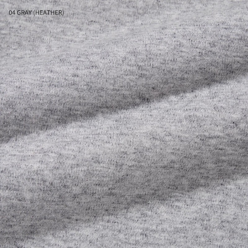 Uniqlo Brushed Cotton Crew Neck Long-Sleeve Muške Majice Sive | 6509-EUYNP