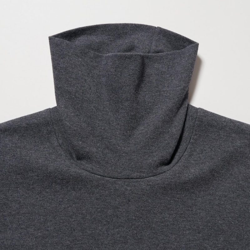 Uniqlo Brushed Cotton Turtleneck Long-Sleeve Muške Majice Sive | 2791-YICZN