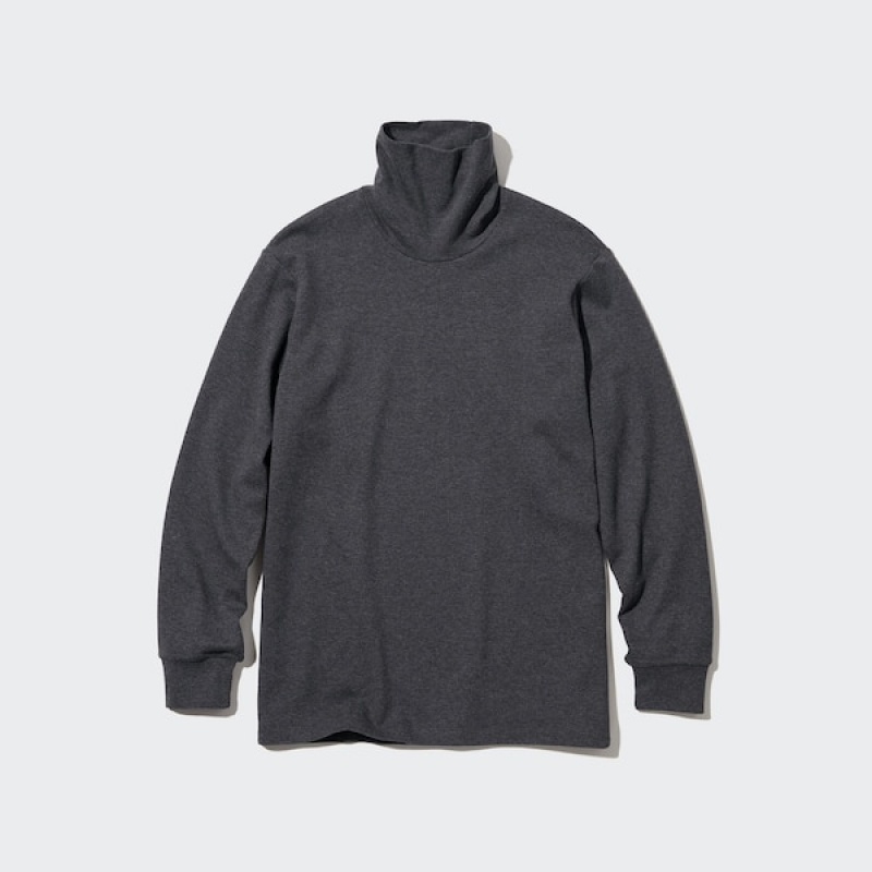 Uniqlo Brushed Cotton Turtleneck Long-Sleeve Muške Majice Sive | 2791-YICZN
