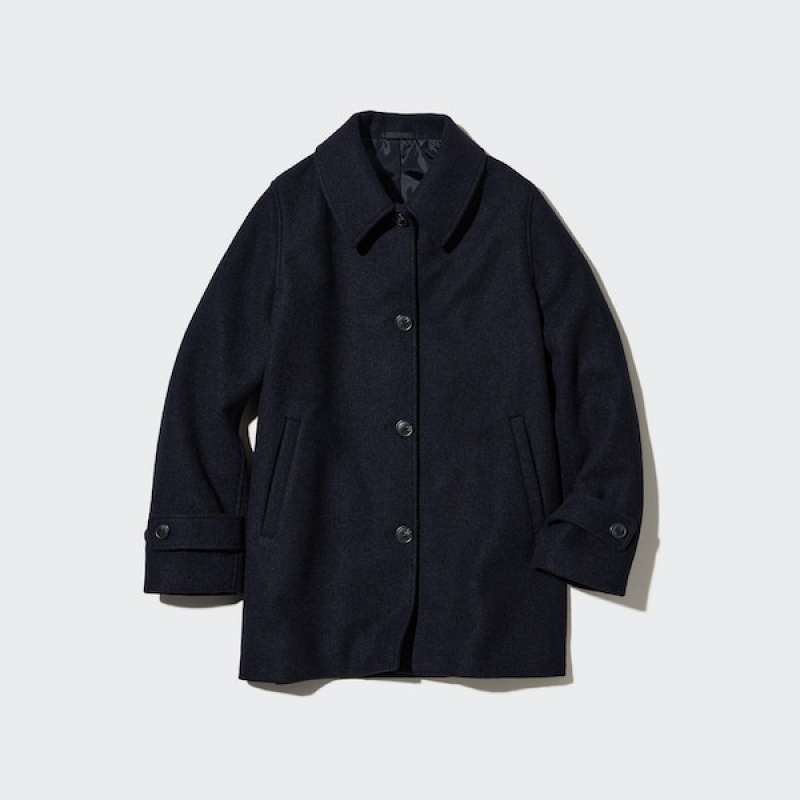 Uniqlo Brushed Short Ženske Kaputi Tamnoplave | 3108-SKBTO