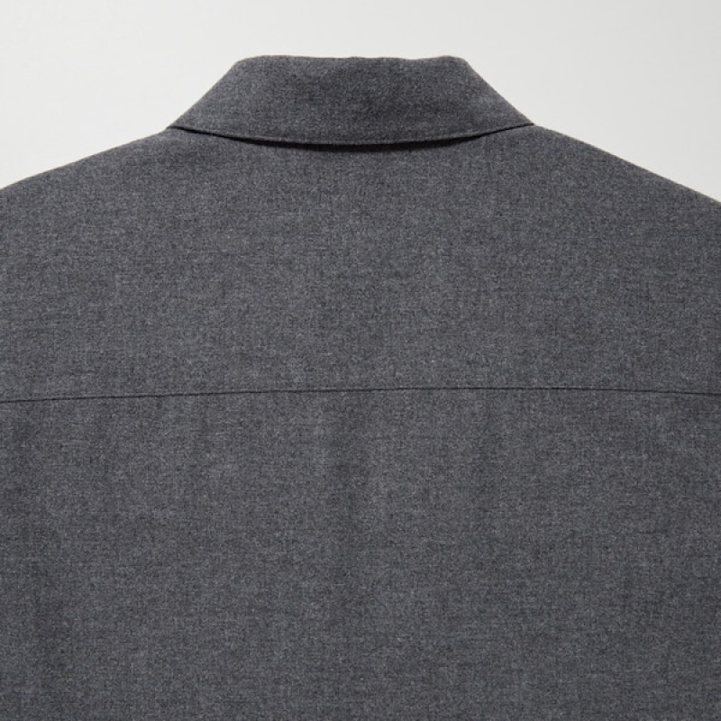 Uniqlo Brushed Twill Muške Gornja Majica Sive | 0491-UPYXC
