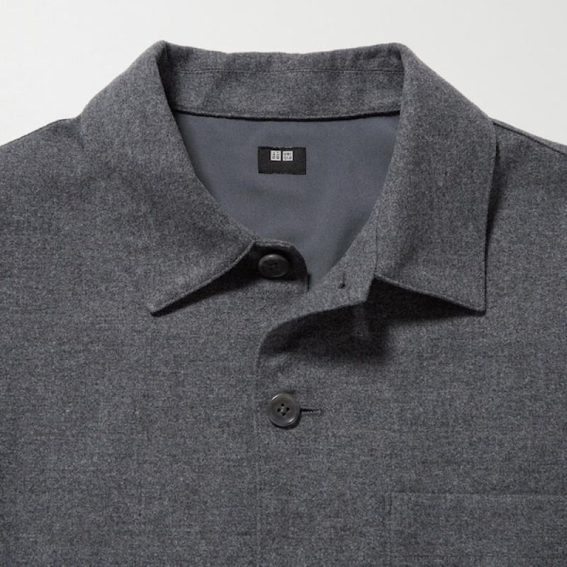 Uniqlo Brushed Twill Muške Gornja Majica Sive | 0491-UPYXC