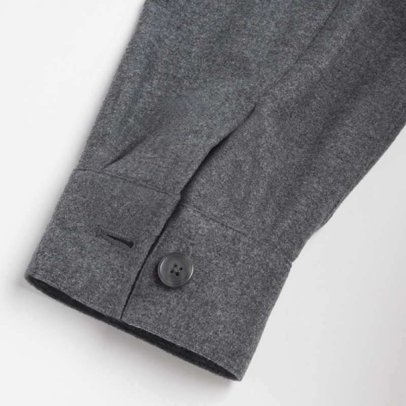 Uniqlo Brushed Twill Muške Gornja Majica Sive | 0491-UPYXC