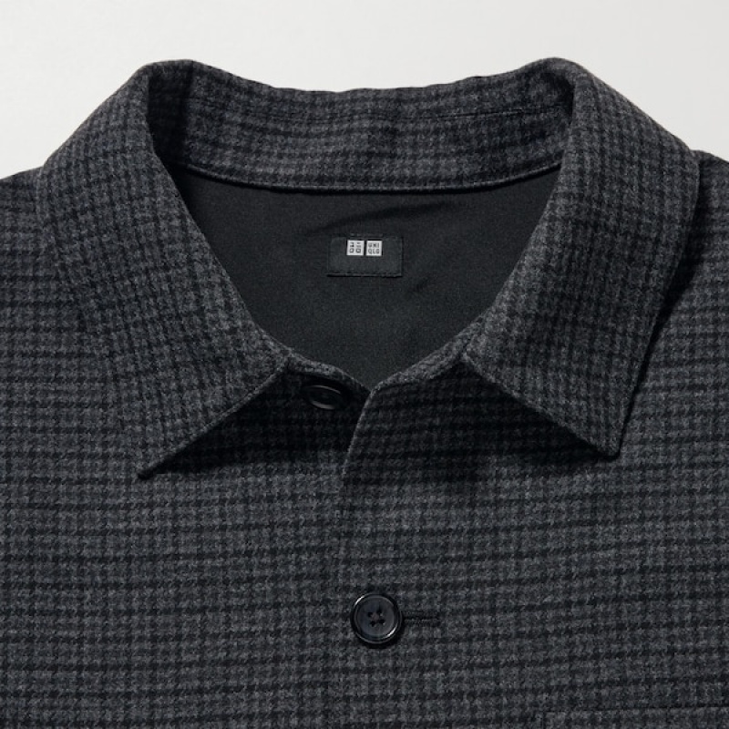 Uniqlo Brushed Twill Muške Gornja Majica Tamno Sive | 3687-OZFWQ