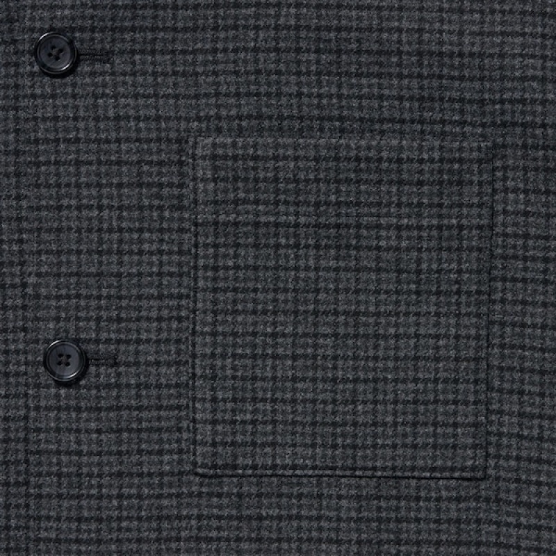 Uniqlo Brushed Twill Muške Gornja Majica Tamno Sive | 3687-OZFWQ