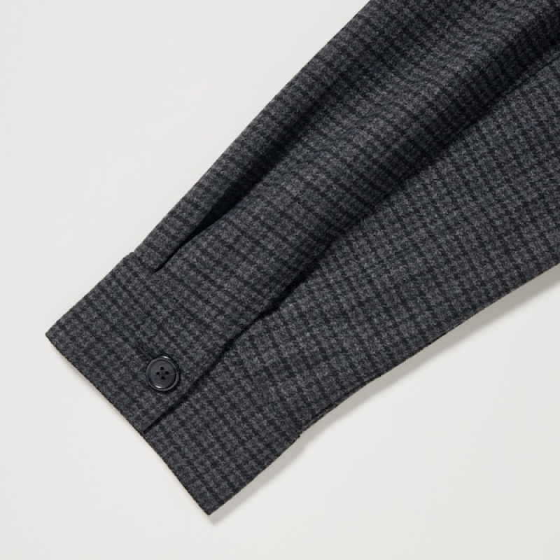 Uniqlo Brushed Twill Muške Gornja Majica Tamno Sive | 3687-OZFWQ