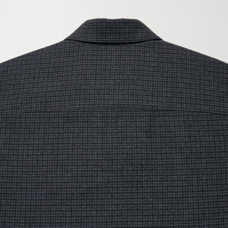 Uniqlo Brushed Twill Muške Gornja Majica Tamno Sive | 3687-OZFWQ