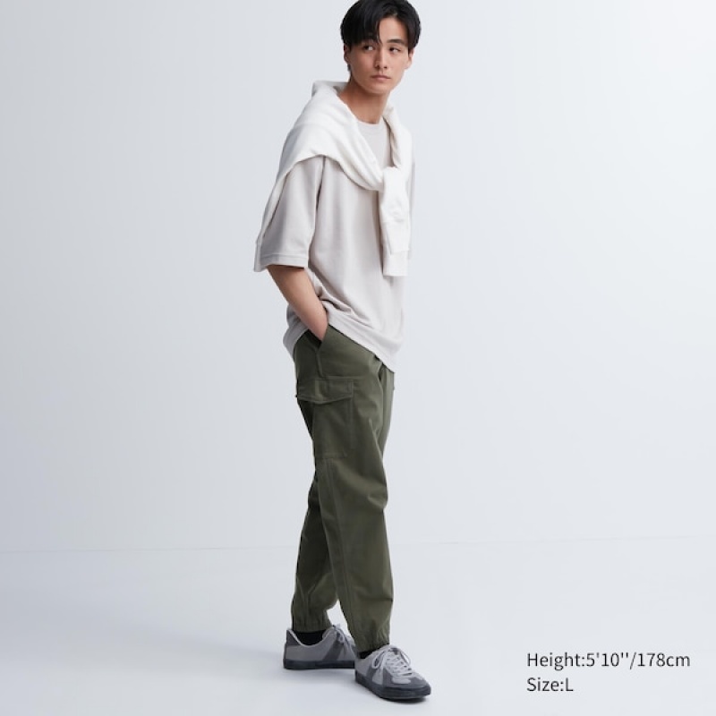 Uniqlo Cargo Muške Jogger Hlače Zelene | 7841-OUCAG