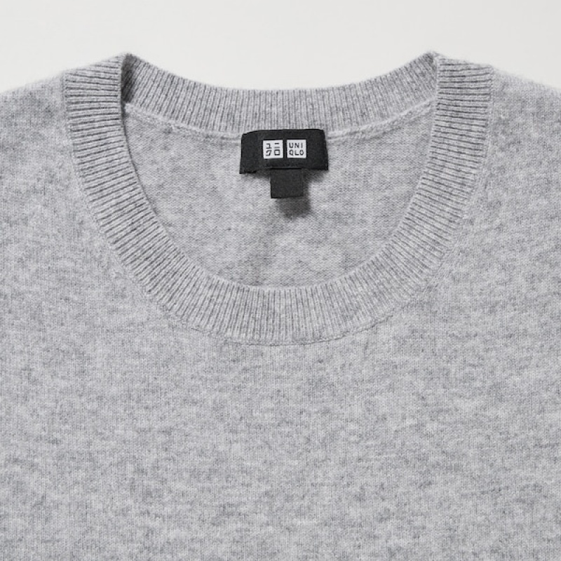 Uniqlo Cashmere Crew Neck Long-Sleeve Muške Džemperi Sive | 3580-BGCAE