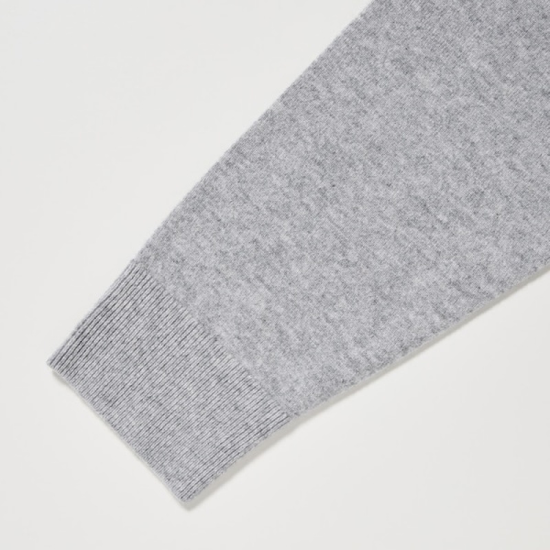 Uniqlo Cashmere Crew Neck Long-Sleeve Muške Džemperi Sive | 3580-BGCAE