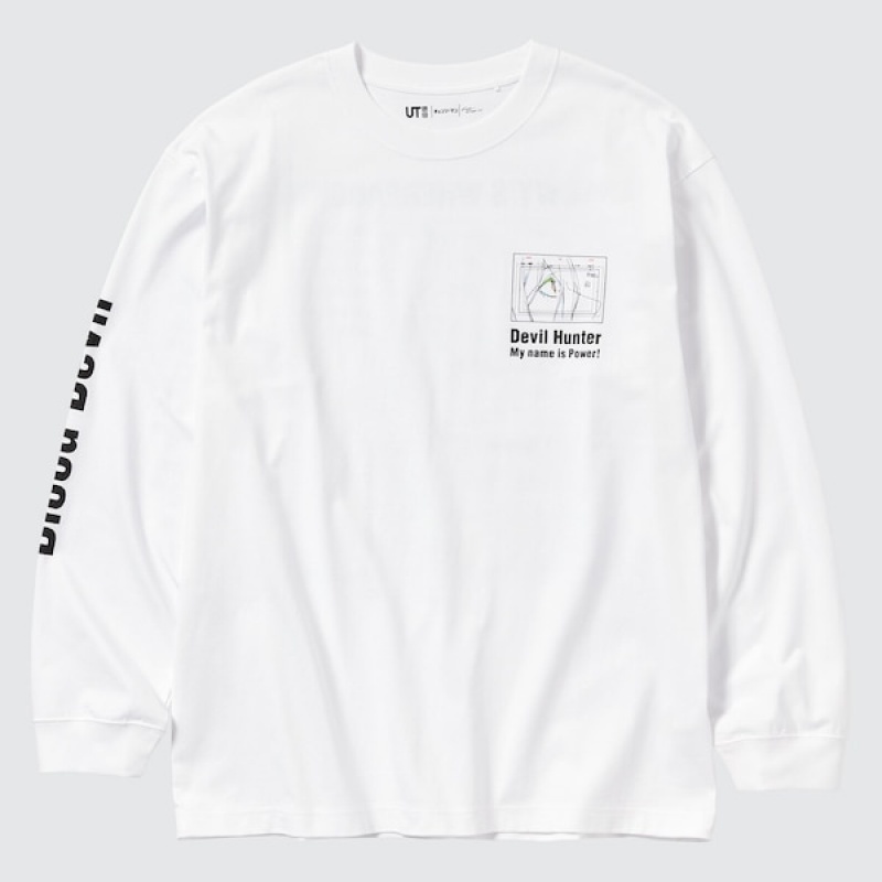 Uniqlo Chainsaw Man × Kosuke Kawamura UT Muške Majice Bijele | 4581-MIENR