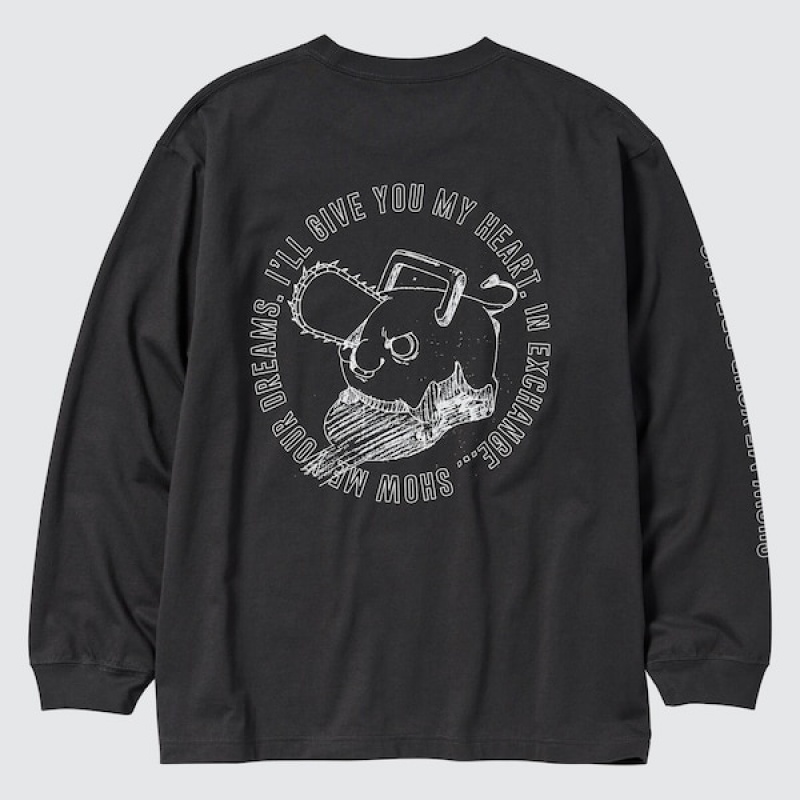 Uniqlo Chainsaw Man × Kosuke Kawamura UT Muške Majice Tamno Sive | 9873-GPIWH