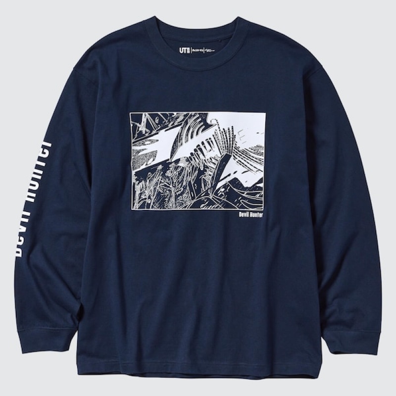 Uniqlo Chainsaw Man × Kosuke Kawamura UT Muške Majice Tamnoplave | 9831-WKINP