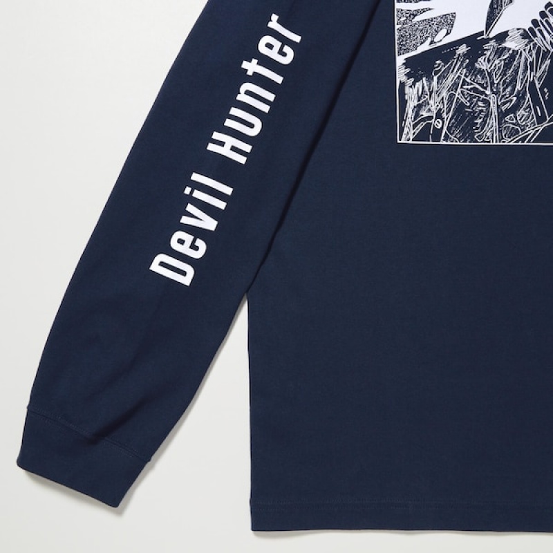 Uniqlo Chainsaw Man × Kosuke Kawamura UT Muške Majice Tamnoplave | 9831-WKINP