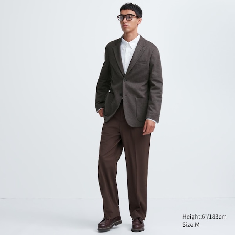 Uniqlo Comfort Muške jackets Tamno Smeđe | OQHGJW-961