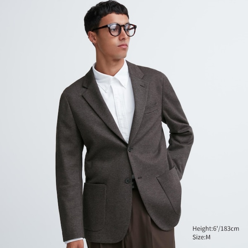 Uniqlo Comfort Muške jackets Tamno Smeđe | OQHGJW-961