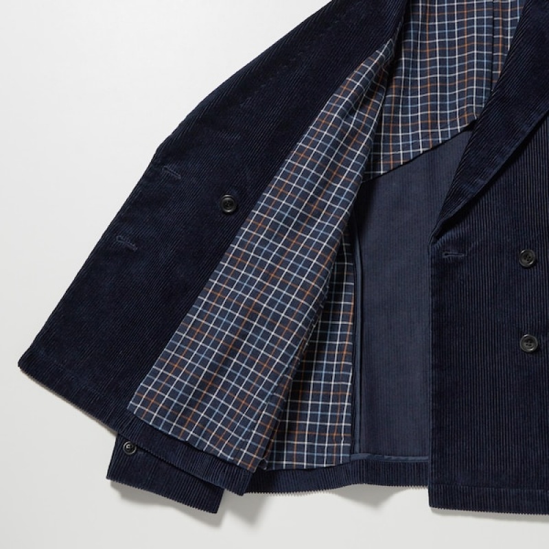 Uniqlo Corduroy Double-Breasted Ženske jackets Tamnoplave | 9308-BXGTQ