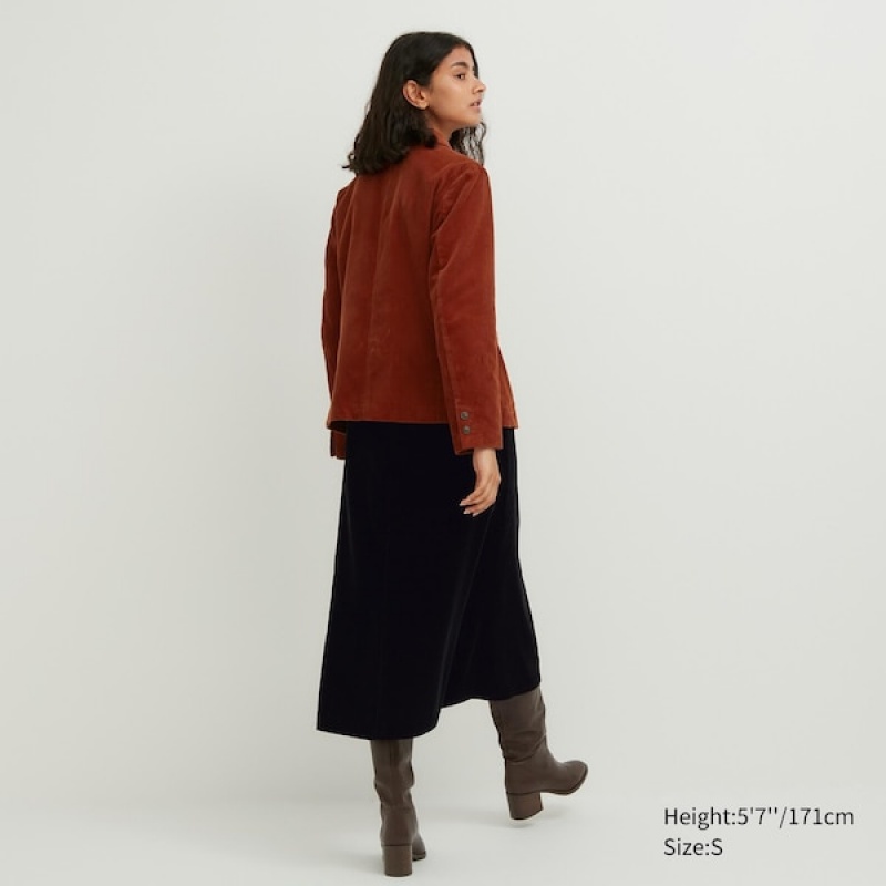 Uniqlo Corduroy Double-Breasted Ženske jackets Smeđe | 6215-DGLWU