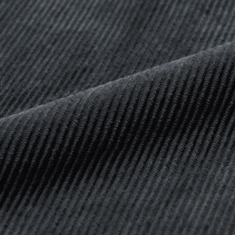 Uniqlo Corduroy Work Long-Sleeve Muške Košulje Crne | 4261-FXBOL
