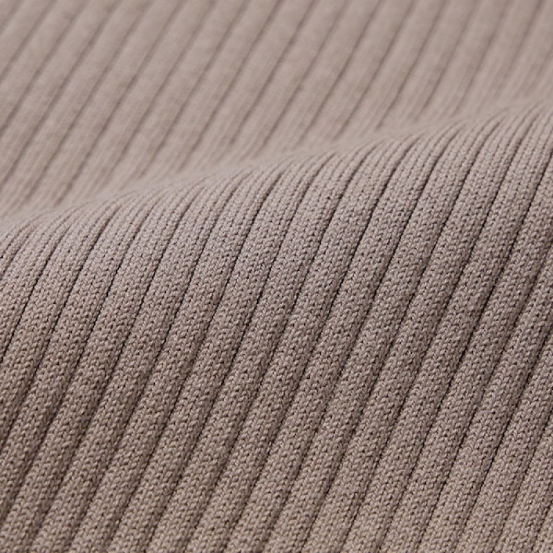 Uniqlo Cotton Blend Knit Sleeveless Ženske Haljina Bež | 1846-ZDGUH