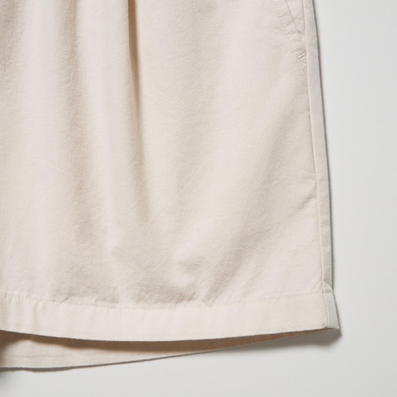 Uniqlo Cotton Easy Ženske Kratke Hlače Bijele | 0186-WOAGZ