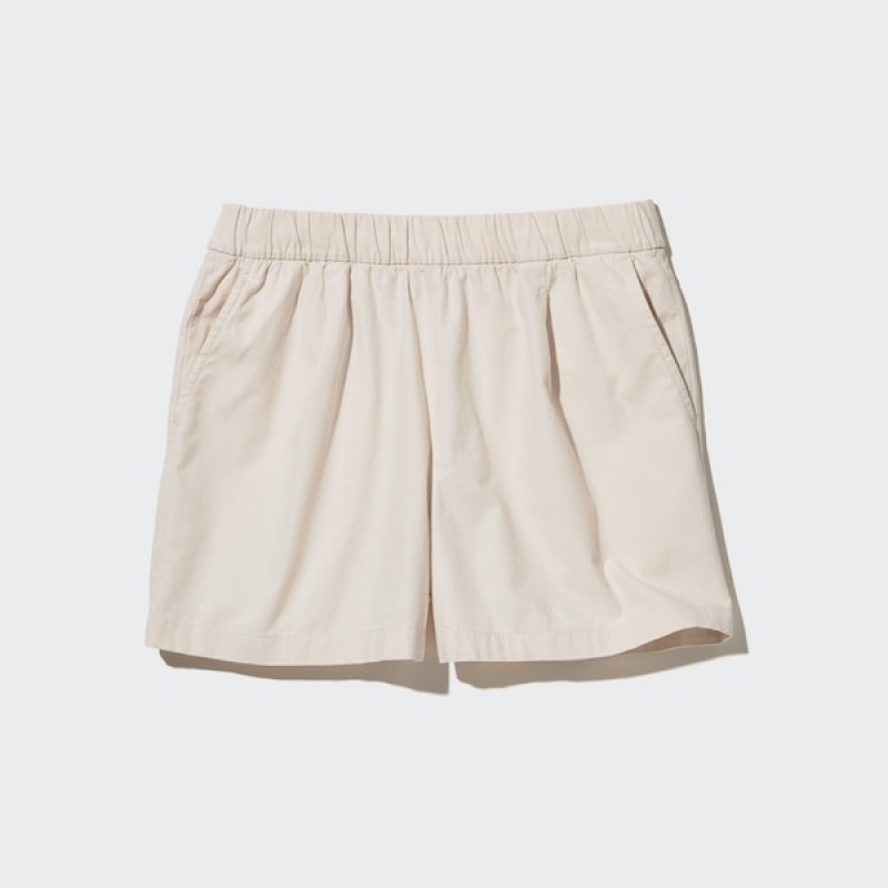 Uniqlo Cotton Easy Ženske Kratke Hlače Bijele | 0186-WOAGZ