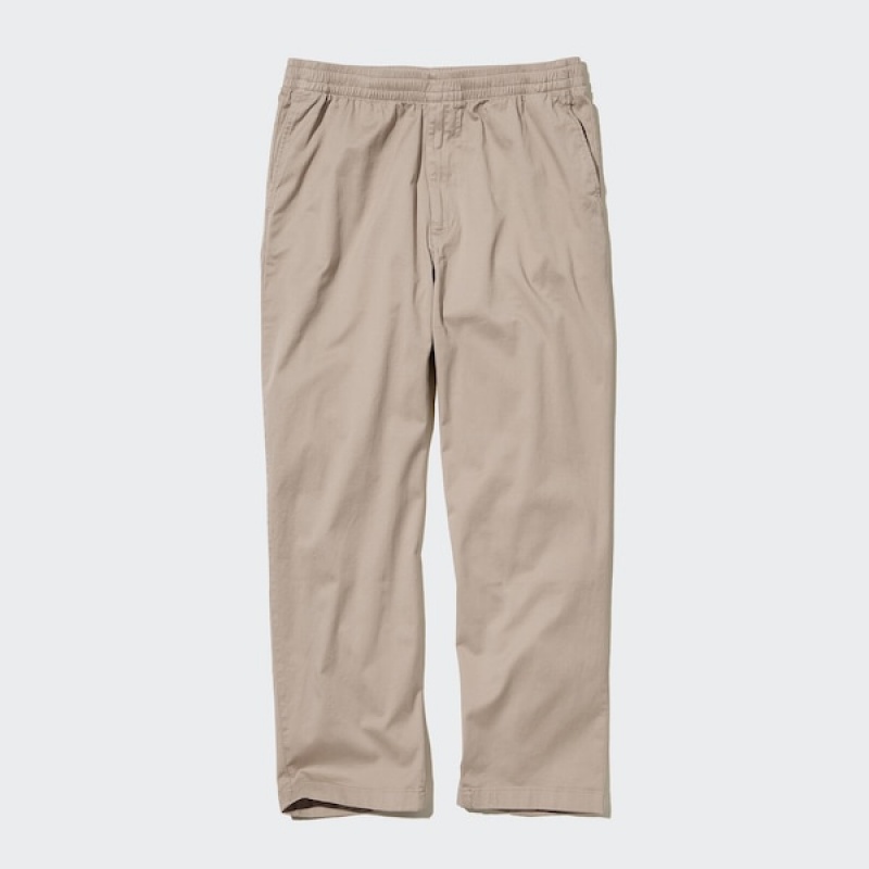 Uniqlo Cotton Relaxed Ankle Muške Hlače Bež | 7086-HKDLY