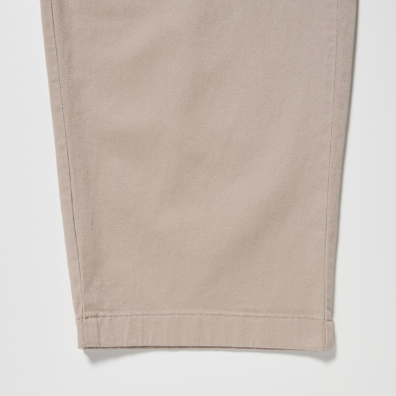 Uniqlo Cotton Relaxed Ankle Muške Hlače Bež | 7086-HKDLY