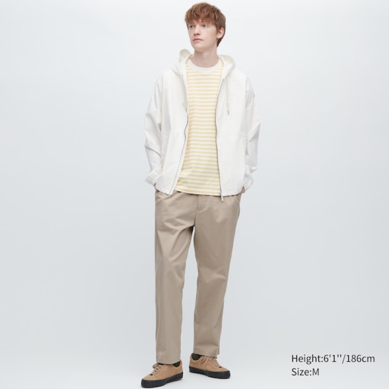 Uniqlo Cotton Relaxed Ankle Muške Hlače Bež | 7086-HKDLY
